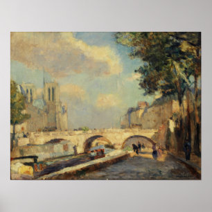 Lebourg - De Seine in Parijs bij Notre Dame 1902 Poster