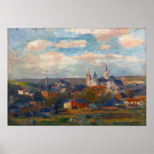 Lebourg - Gezicht op Evreux Notre Dame Parijs 1897 Poster