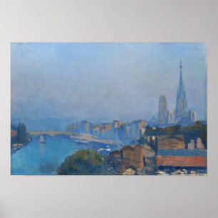 Lebourg - Rouen de Seine en de kathedraal Poster
