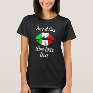 Lecce Italiaanse Vlag Lip Mond Liefde T-shirt