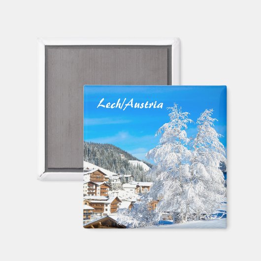Lech am Arlberg en Autriche - Magnet souvenir (Recto/Verso)