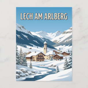 Lech am Arlberg Oostenrijk Alpiene Winter Kerst Po Briefkaart