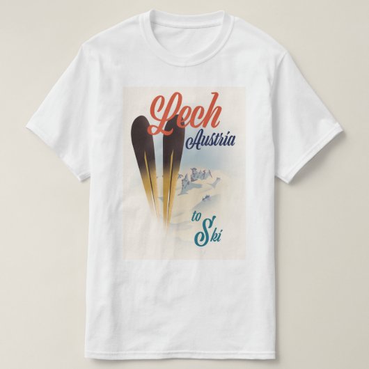 Lech Austria Ski poster T-shirt (Design voorkant)