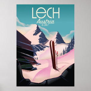 Lech Oostenrijk Ski-poster. Poster