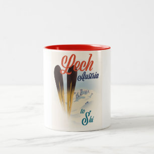 Lech Oostenrijk Ski-poster Tweekleurige Koffiemok