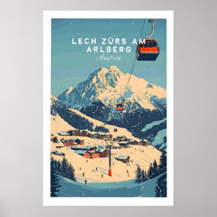 Lech Zürs am Arlberg Ski Muur Kunst Print 1