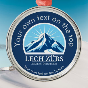Lech Zürs Arlberg Oostenrijk skimedaille Metal Orn Metalen Ornament