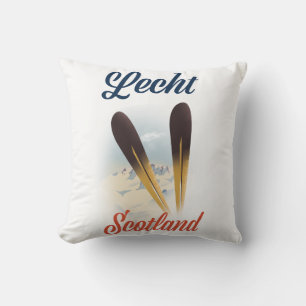 Lecht Schotland Ski-poster reiskunst Kussen