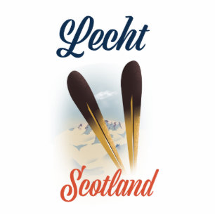 Lecht Scotland Ski poster reiskunst Fotobeeldje Sleutelhanger