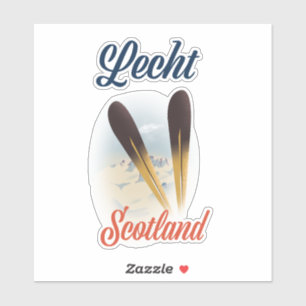 Lecht Scotland Ski poster reiskunst Sticker
