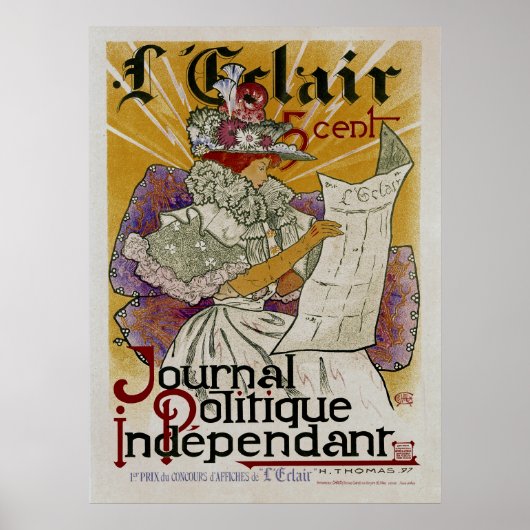 L'Eclair ~ Independent Political Newspaper Poster (Voorkant)