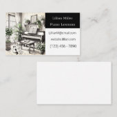 Leçon de musique, Carte de visite de piano (Devant / Derrière)