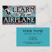 Leçons D'Avion - Cartes de visite Bleus Aqua (Devant / Derrière)