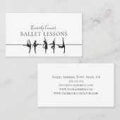Leçons de ballet simple Carte de visite blanc (Devant / Derrière)