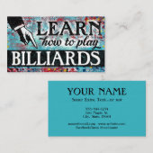 Leçons de billard Cartes de visite - Rouge bleu (Devant / Derrière)