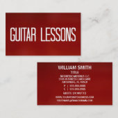 Leçons de guitare Carte de visite rouge (Devant / Derrière)