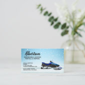 Leçons de location de motoneige bleu Carte de visi (Debout devant)