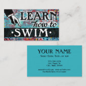 Leçons de natation Carte de visite - Rouge bleu (Devant / Derrière)