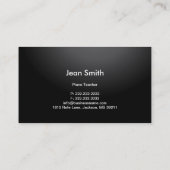 Leçons de piano à bande or Carte de visite foncé (Dos)