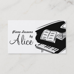 Leçons de piano, carte de visite d'instructeur de