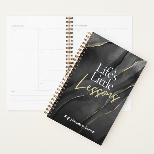 Leçons de vie – Journal de découverte de soi noir (Devant avec enveloppe)