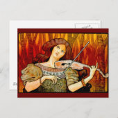 Lecons Music Violin Vintage Poster Briefkaart (Voorkant / Achterkant)