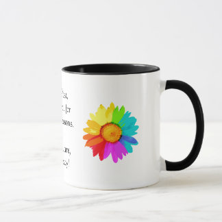 Leçons - tasse inspirée florale d'arc-en-ciel