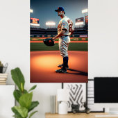 Lecteur de baseball - Impression d'art en toile (Bureau à domicile)
