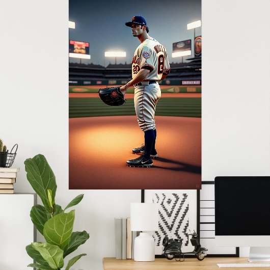 Lecteur de baseball - Impression d'art en toile (Bureau à domicile)
