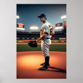 Lecteur de baseball - Impression d'art en toile (Devant)