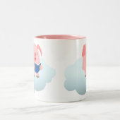 Lecteur de cochon de dessin mignon sur Mug Cloud (Centre)