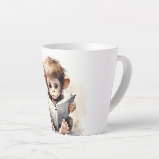 Lecteur de singe de bébé Latte Mug (Angle droit)
