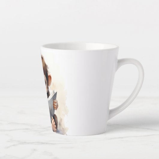 Lecteur de singe de bébé Latte Mug (Droite)