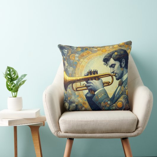 Lecteur de trompette conception lancer oreiller (Chaise)