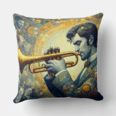 Lecteur de trompette conception lancer oreiller (Verso)