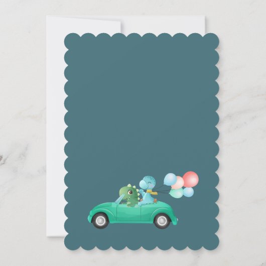 Lecteur par | Invitation Baby shower Dinosaur (Dos)