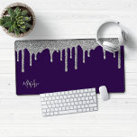 Lecteurs de Parties scintillant à étincelles viole<br><div class="desc">Purple and Silver Sparkle Parties scintillant Drips Monogram Souris Mouse Pad Desk Mat avec nos gouttes de fausse parties scintillant tendance en argent sur un arrière - plan royal violet. Veuillez nous contacter à cedarandstring@gmail.com si vous avez besoin d'aide pour la conception ou les produits correspondants.</div>