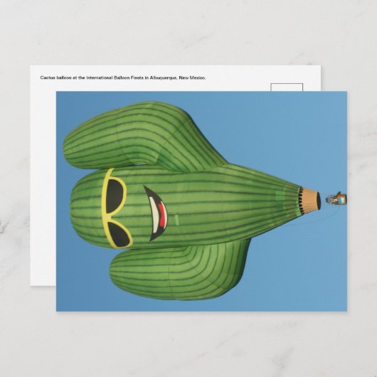 Lecteurs de soleil Cactus Chaud Air Ballotte Carte (Devant / Derrière)