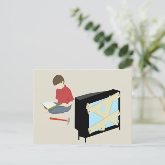 Lecture carte postale (Debout devant)