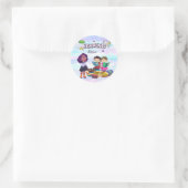 lecture classique autocollant rond (Sac)