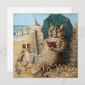 Lecture de chats par Louis Wain Carte de remerciem (Devant / Derrière)