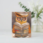 Lecture de hibou - Carte d'art (Debout devant)