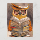 Lecture de hibou - Carte d'art (Devant)