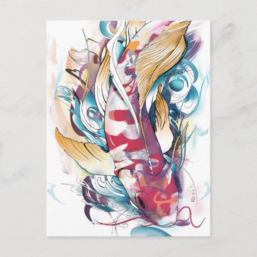 Lecture de la carte postale de Koi (Devant)