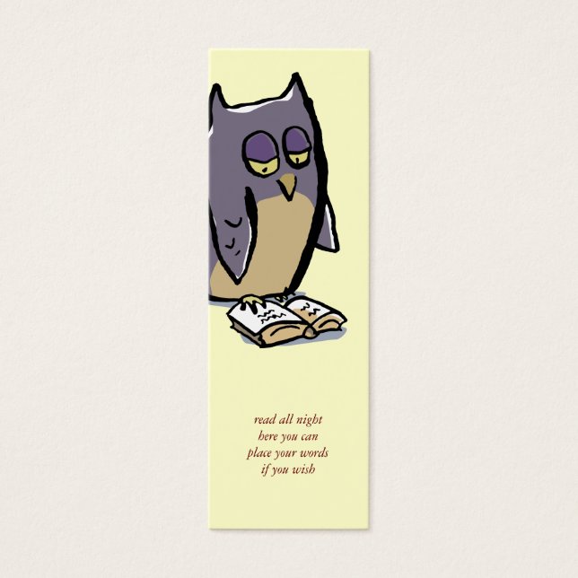 lecture des hibou signet personnalisable (Devant)