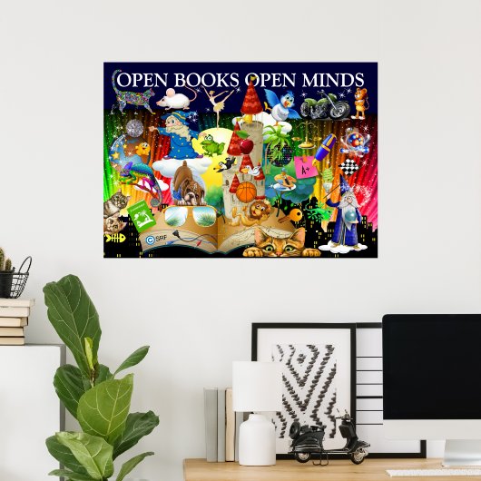 Lecture d'un autre enseignant - Poster d'alphabéti (Bureau à domicile)