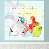 Lecture féminine contemporaine toile étirée Impres (Insitu (Plancher de Bois))