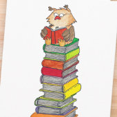 LECTURE OWL carte de voeux par Nicole Janes