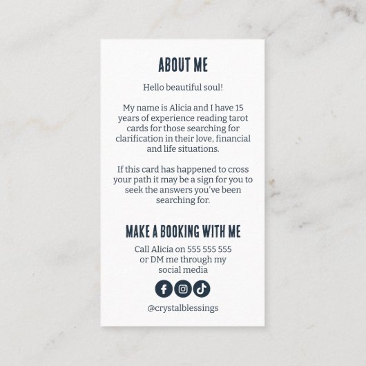 Lectures de carte Tarot Haute Prêtesse (Dos)