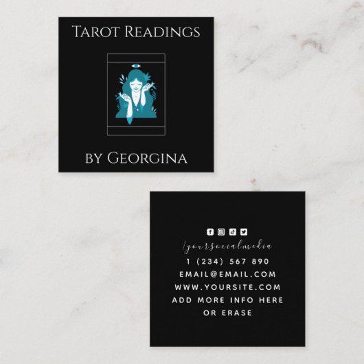 Lectures de carte Tarot Mystical Witchy Noir & Bla (Devant / Derrière)